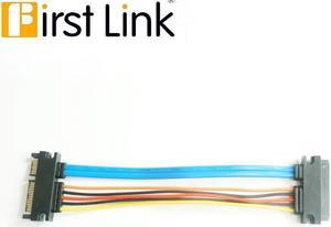 22Pin SATA Extension Cable, Sata Male to Female 7Pin + 15Pin Data and 3.3V Power Combo Extension Cable Cords (Blue -15cm)