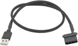 5v large 4Pin Fan To USB Adapter Cables 4Pin Computer PC  Power Cable Connector PVC Connect Computer Components Nylon mesh(USB to 4pin 60cm)