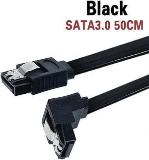 SATA Cable 2.0 3.0 to Hard Disk SSD adapter HDD cable Straight 90 Degree Sata Cable for Asus MSI Gigabyte Motherboard Cable Sata(Black 3.0 50CM1)