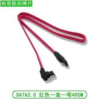 40CM Super Speed Straight 90 Right Angle SATA 3.0 Cable 6GB/s SATA III Cable Flat Data Cord for HDD SSD Wholesale (Red)