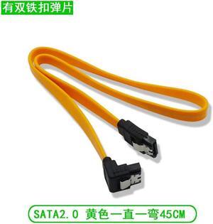 40CM Super Speed Straight 90 Right Angle SATA 3.0 Cable 6GB/s SATA III Cable Flat Data Cord for HDD SSD Wholesale (Orange)