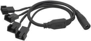DC 5.5*2.1 mm Female 1 to 4 12V 4Pin PWM Fan Adapter Power Supply Connector Cable