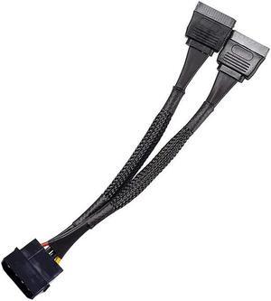 4 Pin Male IDE M-olex to Dual 15Pin Female SATA Power Splitter Converter Adapter Cable Hard Drive HDD SSD Extension Cable