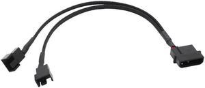 4pin IDE Molex to 4-Port 4Pin Power Supply Cable Black Sleeved Cooling Fan Splitter Power Cord Plug Cooler Wire for PC(Big 4PIN 1 TO 2)
(27cm)