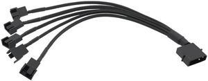 4pin IDE Molex to 4-Port 4Pin Power Supply Cable Black Sleeved Cooling Fan Splitter Power Cord Plug Cooler Wire for PC(Big 4PIN 1 TO 5)
(27cm)