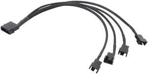 4pin IDE Molex to 4-Port 4Pin Power Supply Cable Black Sleeved Cooling Fan Splitter Power Cord Plug Cooler Wire for PC(Big 4PIN 1 TO 4)
(27cm)