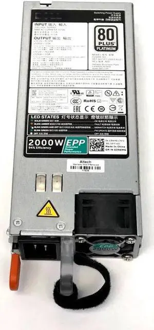 2000W Platinum PSU For Poweredge R730 R630 R530 R830 R930 C4130 Server Power Supply D2000E-S2 DPS-2000EB-2A XYK93 960VR