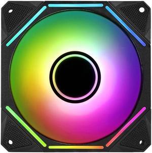120mm Computer  Fans for Desktops Adjustable ARGB Quiet CPU PC Cooling Fan(Reverse)