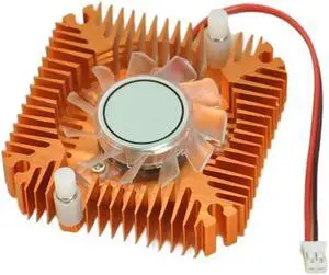 12V Graphics Heatsink Cooling Fan Radiator Cooler for IC computer Thermal 2.0Plug Computer Graphics Radiator Cooler (Gold)