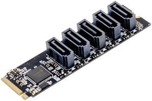 5 Ports Sata 3.0 to M.2 M-Key Adapter PCIE 3.0 X2 Sata3.0 6Gbps Riser Expansion Card for Desktop PC Computer Converter