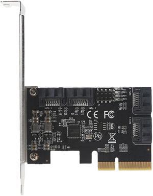 D7YC PCI-E 4X to 4-Port 2x SATA 3.0 Expansion Card Computer Desktop Solid State Mechanical Hard Drive Card Supports