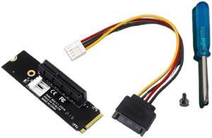 D7YC M.2 NGFF- to PCI-E 4X Riser Card M2 M Key SSD to PCIe X4 Adapter with LED Indicator SATA ICO Riser for Bitcoin Mining