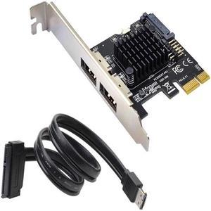 Pci-e to Dual Port POWER OVER ESATA pci e to Power eSATA USB Expansion Card for Command Queuing Expansion Cards(B)