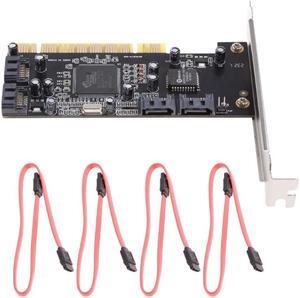 Internal PCI Sata Raid Controller Expansion Card PCI to 4 Sata Ports Adapter Converter for Desktop PC Support HDD SSD