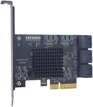 PCIE 4X SATA Card 8 Ports 6Gbps PCIExpress 3.0 to SATA 3.0 Controller Expansion Card Low Profile Bracket SATA Cable