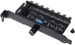 PC 8 Channels Fan Hub Cooling Fan Speed Controller for CPU Case HDD VGA PWM Fan PCI Bracket Power By 12V SATA/4Pin Fan Control