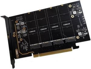 4 Port PCI Express Expansion Card PCI-E to M2 Controller PCIe X16 To M.2 NVME Adapter Add On Cards For 2230-2280 SSD