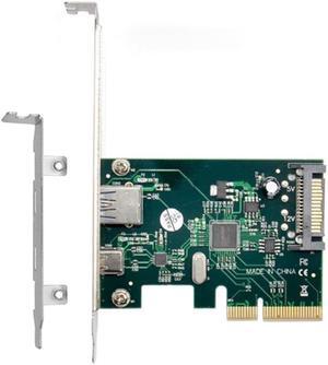 PC-E 4X to USB3.1 Gen2 Riser Adapter Card ASM1142 Control Dual Channel 10Gbps Type-C PCI-E Multiplier Expansion Card(as shown)