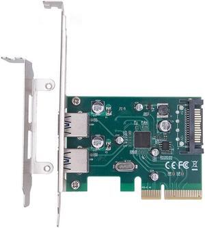 PC-E 4X to USB3.1 Gen2 Riser Adapter Card ASM1142 Control Dual Channel 10Gbps Type-C PCI-E Multiplier Expansion Card(as shown)