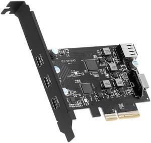 PCI-E to USB 3.2 Expansion Card ,3.2 gen2 20Gpbs (3X Type-C, 1x USB-A, 1x USB Type-E A-Key) , USB-C PCI-Express Card