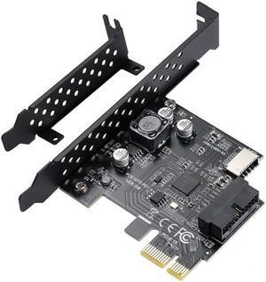 PCI-E 1X to USB3.2 Expansion Card PCI-Express 3.0 Riser Card USB 3.2 Gen1 TYPE-EA-KEYUSB 3.0 20Pin Connector