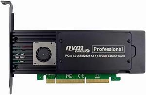 4 Ports ASM2824 PCI-E X16 Adapter Card 4-Channel NVME SSD Conversion Card Industrial Server Storage Expansion Card