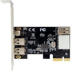 1 Set PCI-e 1X IEEE 1394A 4 Port(3+1) Firewire Card Adapter 1394 A PCIe With 6 Pin to 4 Pin IEEE 1394 Cable For Desktop