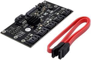 PCIE SATA III 6 Ports Controller Card Slots PCI Express SATA 3.0 Adapter 6Gbps Expansion Card for Chia Mining JMB575