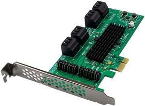8 Port Sata 3 PCI Express Expansion Card PCI-E Sata Controller PCIe 1X to Sata III 6Gb Adapter Add On Cards For HDD SSD