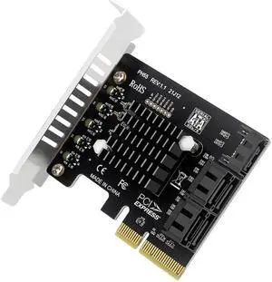 PCIe to SATA3.0 Controller Card 6Gbps Internal Adapter Card Computer Expansion Card with Over Voltage Protection