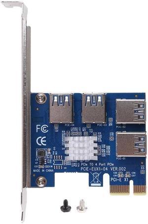 4 Port PCI-E Extender Riser PCI-E 1x to 16x USB 3.0 Data Cable 16X Slots Bitcoin Mining Card PCI-E Adapter For GPU Miner