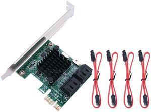 4 Port Sata 6Gbps PCI Express Controller Card PCI-E 1X to Sata III Adapter/Converter PCIe Riser Expansion Adapter Board