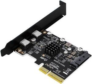 PCIE 3.0 to USB 3.1 Dual 10Gbps Type-C Ports 2 Ports USB3.1 to PCIE Card Controller Riser Card Expansion Adapter