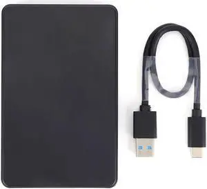 Casing HDD eksternal 2.5 inci casing Hard Drive SATA ke USB 3.1 6Gbps USB3.0 ke casing Hard Drive SSD SATA HDD tipe-c untuk Laptop(Black)