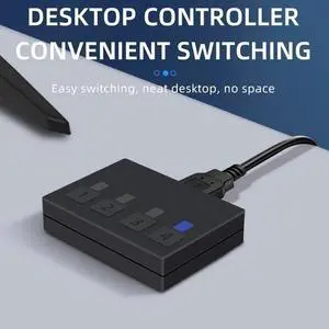 4K 60Hz HDMI KVM Switch 4x1 HDMI USB KVM Switcher 4 in 1 out with Desktop Controller Support 4 Monitor Mouse Keyboard PC Laptop