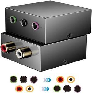 5.1 Audio Bi-directional Converter 5.1 Game Console Adapter Convert RCA Plugs to A Single 1/8 for 5.1 Multimedia Speaker