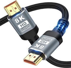 8K HDMI Cable High Speed Ultra Digital Braided HDMI 2.1 cable 8K@60Hz 4K@120Hz 48Gbps HDR for Laptop PS4 TV Projectors Monitor(5M)