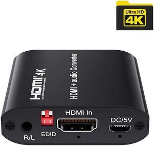 4K HDMI Audio Extractor Splitter HDMI Coaxial Audio Converter HDMI to HDMI Digital Audio for PS4 HDTV Monitor
