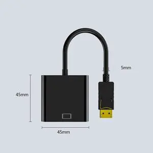 DisplayPort Display Port DP to VGA Adapter DP to VGA Cable 1080P Male to Female Converter for PC Laptop HDTV Monitor Projector(Black)