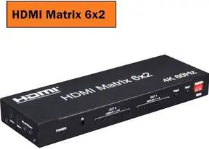 (US Plug)(Matrix 6x2)4K 60Hz 4x4 HDMI Matrix Switch 4 in 4 out Matirx HDMI Splitter Switch 4x4 6x2 4x2 2x4 HDMI Matrix Switcher Audio Video Converter