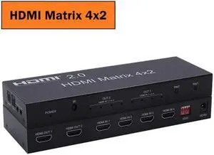 (US Plug)(Matrix 4x2)4K 60Hz 4x4 HDMI Matrix Switch 4 in 4 out Matirx HDMI Splitter Switch 4x4 6x2 4x2 2x4 HDMI Matrix Switcher Audio Video Converter