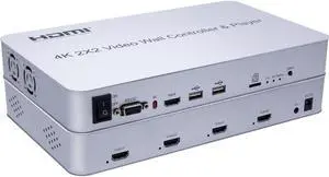 Video Wall Controller 2x2 4K with Player LCD TV Splicer Large Screen Splicing Processor Support TF Card USB U Flash Disk Player(With US Plug)
(2x2)