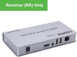 1pc HDMI KVM Extender 200M Over IP RJ45 Ethernet Cat5e Cat6 Cable Network KVM Extender HDMI Over UTP/STP Support USB Mouse Keyboard(With EU Plug)
(Only 1 RX)