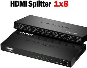 4K 30Hz HDMI Splitter 1X10 1x8 HDMI Video Distributor 1 in 10 out Video Amplifier 1080P 1x8 Splitter for TV PC Monitor Projector(EU Plug)
(4K 1x8)