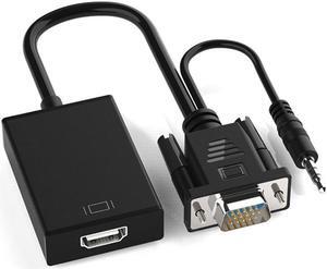 VGA Male to HDMI Female Adapter 1080P Full HD VGA to HDMI cable Converter with Audio for PC Laptop Game Player TV Projector