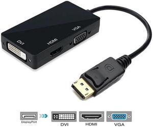 (DP to 3 in 1)Displayport Male to DVI HDMI VGA Audio Female Adapter DP to HDMI Display Port to VGA Cable Converter For PC Projector TV Monitor