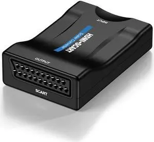 1080P HDMI to SCART Video Audio Upscale Converter Adapter SCART to HDMI Signal Adapter with USB Cable for HDTV Sky Box STB DVD(HDMI to SCART)