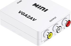Mini HDMI to VGA Adapter VGA to HDMI 1080P AV to HDMI with Audio out Converter HDMI to AV AV/CVBS,VGA to AV,RVA to VGA Converter(VGA to AV-White)