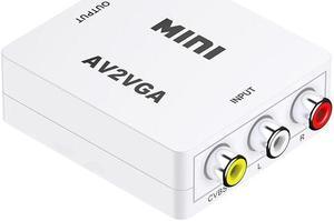 Mini HDMI to VGA Adapter VGA to HDMI 1080P AV to HDMI with Audio out Converter HDMI to AV AV/CVBS,VGA to AV,RVA to VGA Converter(AV to VGA-White)
