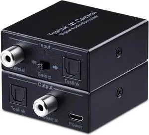 Bi-directional Digital Audio Converter Optical to Coax Optical SPDIF Toslink to Coaxial and Coaxial to Optical Swticher Adapter